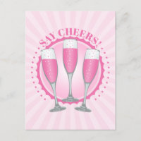 Mimosa Pink Champagne Glasses Postcard