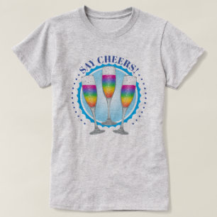Mimosa Rainbow Champagne Glasses T-Shirt