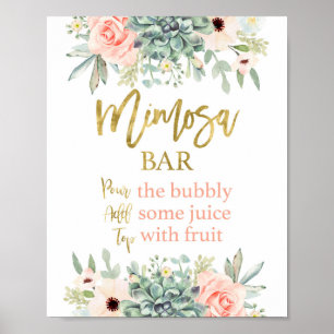 Mimosa sign, succulents floral sign