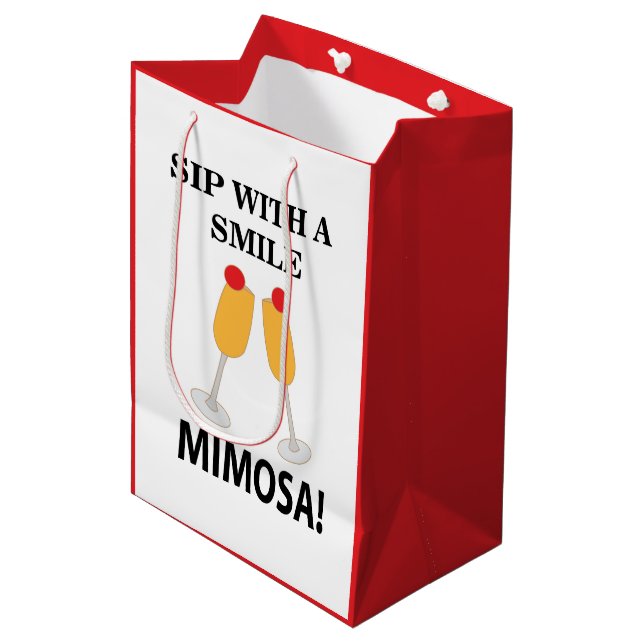 Mimosa Sip With A Smile Mimosa Medium Gift Bag (Front Angled)