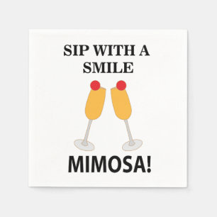 Mimosa Sip With A Smile Mimosa Party Napkin