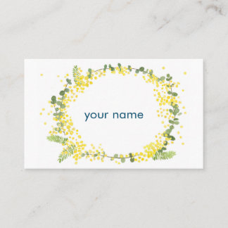 Mimosa water color illustration business card