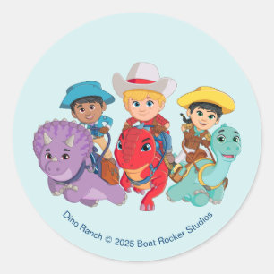 Min and Clover Dino Ranch Classic Round Sticker