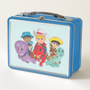 Min and Clover Dino Ranch Metal Lunch Box