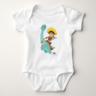 Min & Clover | Happy Cowgirl & Brontosaurus Ride Baby Bodysuit