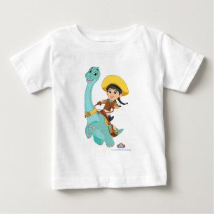 Min & Clover Happy Cowgirl & Brontosaurus Ride Baby T-Shirt