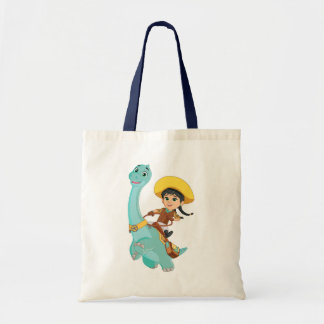 Min & Clover | Happy Cowgirl & Brontosaurus Ride Tote Bag