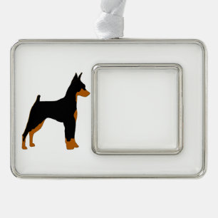 min pin black and rust silo silver plated framed ornament