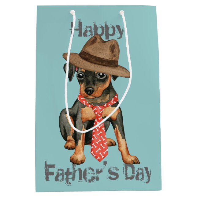 Min Pin Dad Medium Gift Bag (Front)