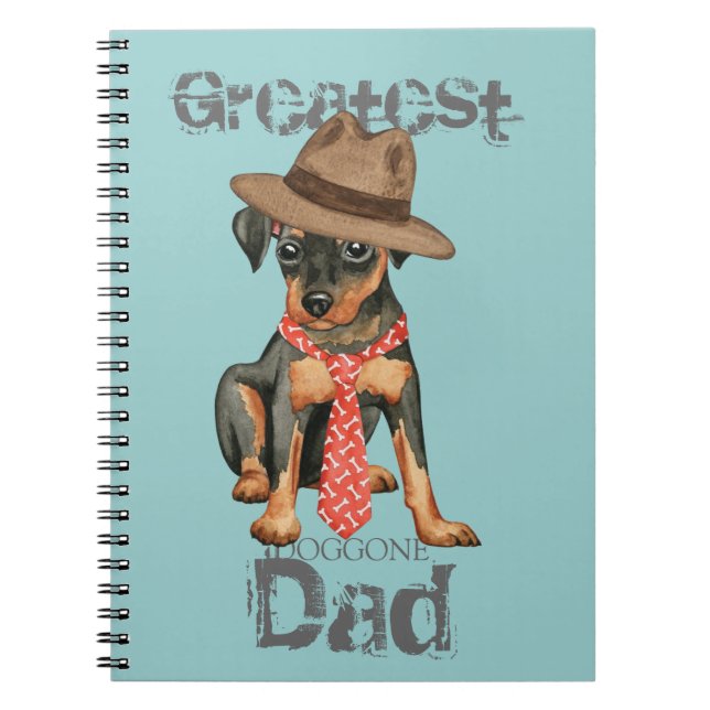 Min Pin Dad Spiral Notebook (Front)