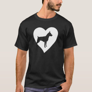 Min Pin Heart Funny Miniature Pinscher Owner Dog L T-Shirt