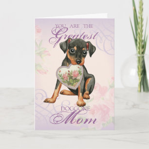Min Pin Heart Mum Card