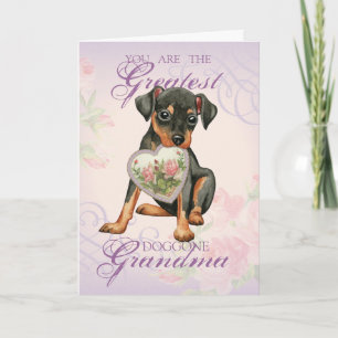 Min Pin Heart Mum Card