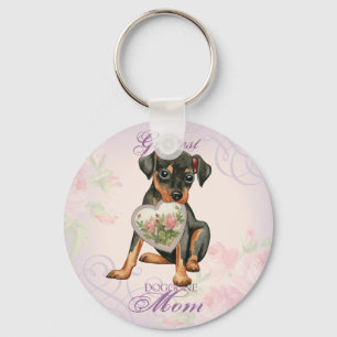 Min Pin Heart Mum Key Ring