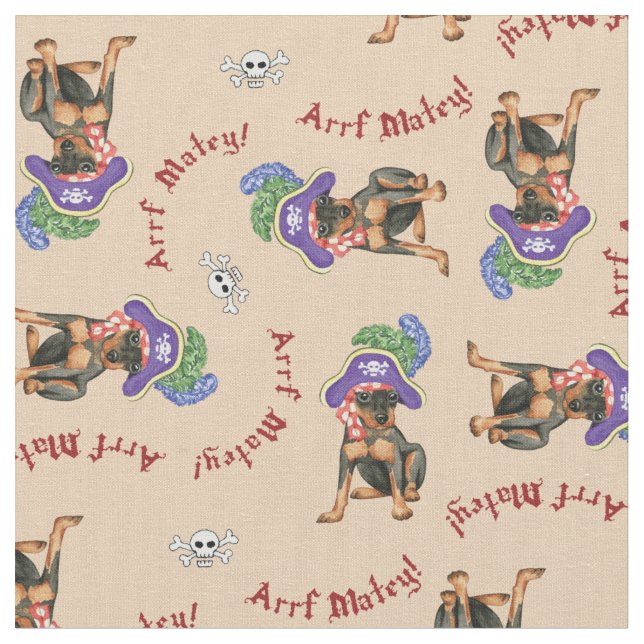 Min Pin Pirate Fabric (Close Up)