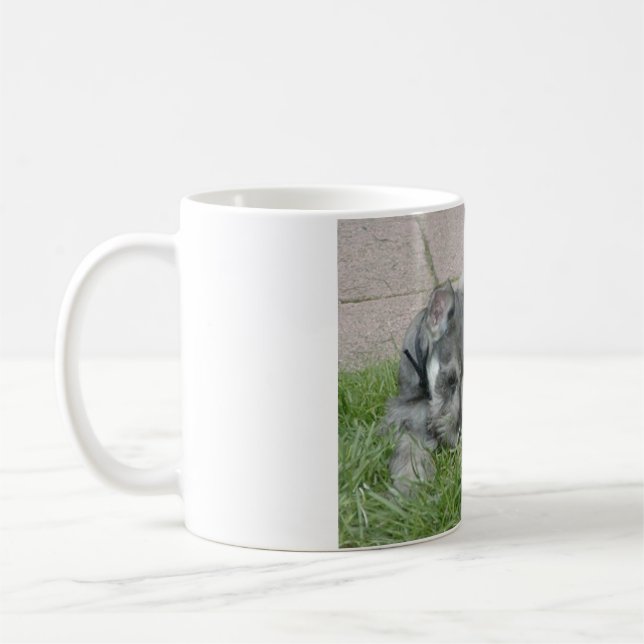 min schn salt and pepper puppy coffee mug (Left)