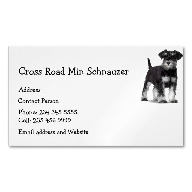 Min Schnauzer Dog Pet Animal  Business Card Magnet (Front)