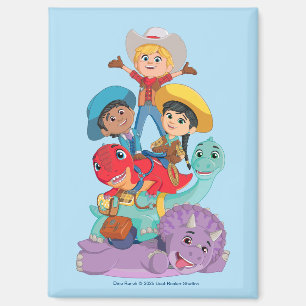 Min with Dino Ranch Friends Magnet