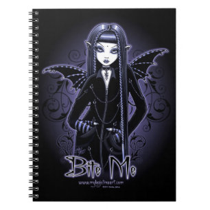 "Mina" Gothic Blue Bite Me Vampire Fae Notebook