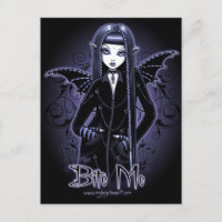 "Mina" Gothic Blue Bite Me Vampire Fairy Postcard
