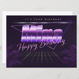 Mina Name First name pura retro card Birthday