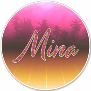Mina Vorname Name golden pink Aufkleber Sticker