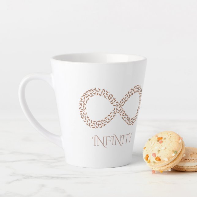 Minamalist Leaf Infinity Symbol Elegant  Latte Mug (In Situ)