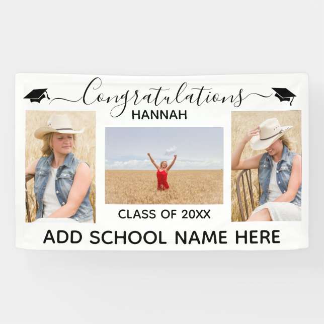 Minamilistic Photo High School Graduation Banner (Horizontal)