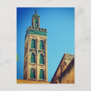 minaret fes postcard