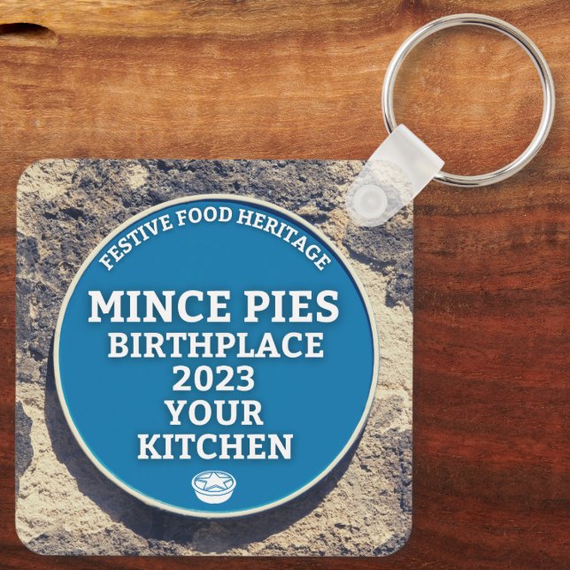 Mince Pies Birthplace - Blue Plaque Key Ring (Back)