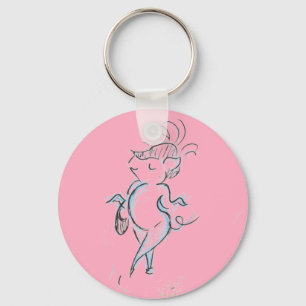 Mincing Lady Pig with a Handbag Button Keychain