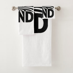 Mind Bend Optical Illusion Bold Black and White Bath Towel Set