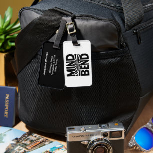 Mind Bend Optical Illusion Bold Black and White Luggage Tag