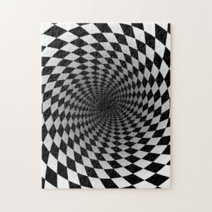 Mind Bending Black and White Optical Illusion Jigsaw Puzzle