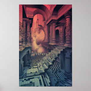 Mind-Bending Geometry Poster - Manifold Garden Ech