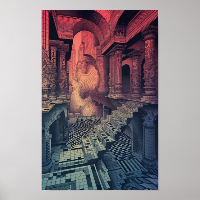 Mind-Bending Geometry Poster - Manifold Garden Ech (Front)