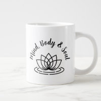 Mind body and soul lotus flower jumbo coffee mug