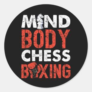 Mind Body Chess Boxing Pionate Spirit Classic Round Sticker