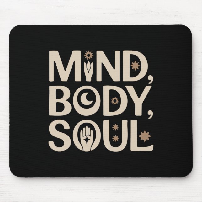 Mind, Body, Soul, Design, Yoga Meditation Lance  Mouse Pad (Front)