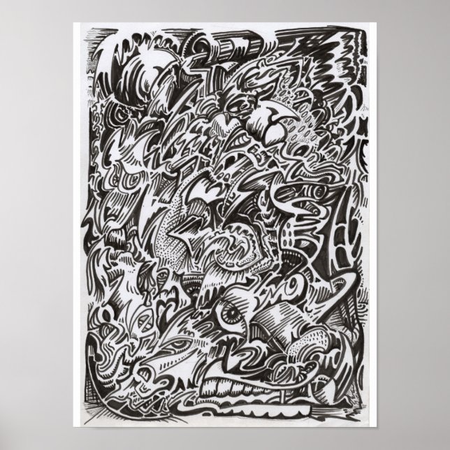 Mind Cascade drawing Poster (Front)