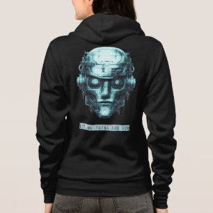 Mind Control Cyberpunk Blue Grunge Front & Back Hoodie