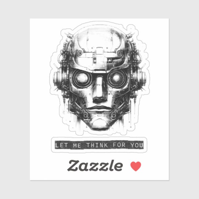 Mind Control Cyberpunk Robot Black Print (Sheet)