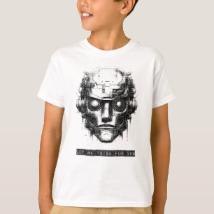 Mind Control Cyberpunk Robot Black Print Boy's T-Shirt