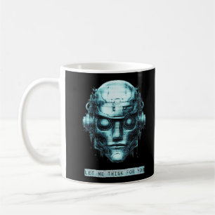 Mind Control Cyberpunk Robot Blue Grunge Coffee Mug
