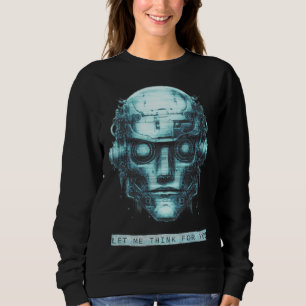 Mind Control Cyberpunk Robot Blue Grunge Sweatshirt