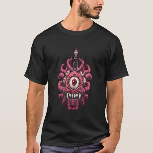 Mind Control Eyeball Monster Retro Sci-Fi T-Shirt (Front)