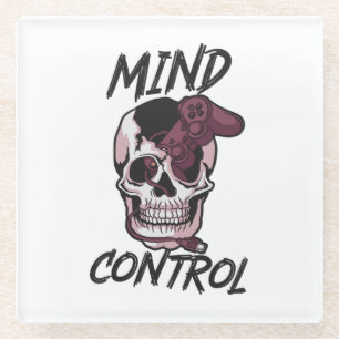 Mind control gaming design glass coaster