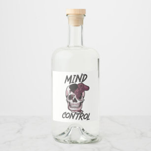 Mind control gaming design liquor bottle label