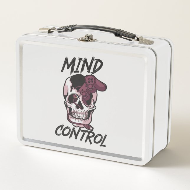 Mind control gaming design metal lunch box (Front)