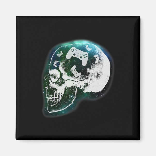 Mind Controller Skull Gaming Gamer Mens Boys Teens Magnet (Front)
